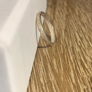 Small Silver Patterned Ring